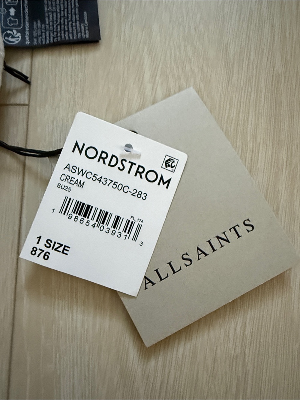 All Saints White Cream Baseball Cap with Embroidered Logo - Picture 4 of 9